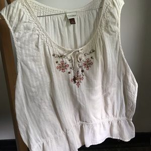 Sonoma peplum boho peasant top XL